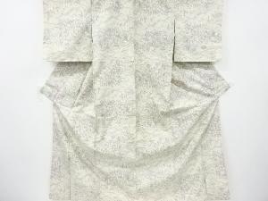 山里模様織り出し　手織り紬着物